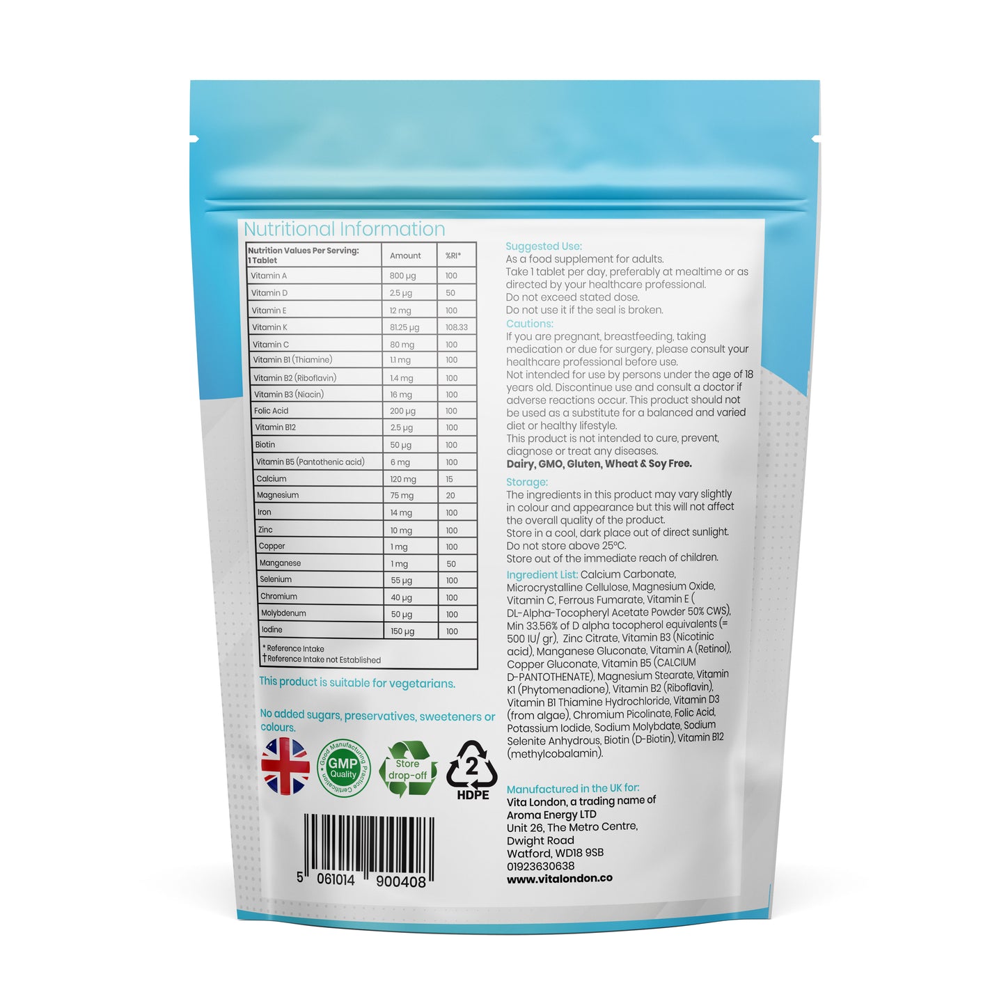 a to z multivitamins one pack vita london back