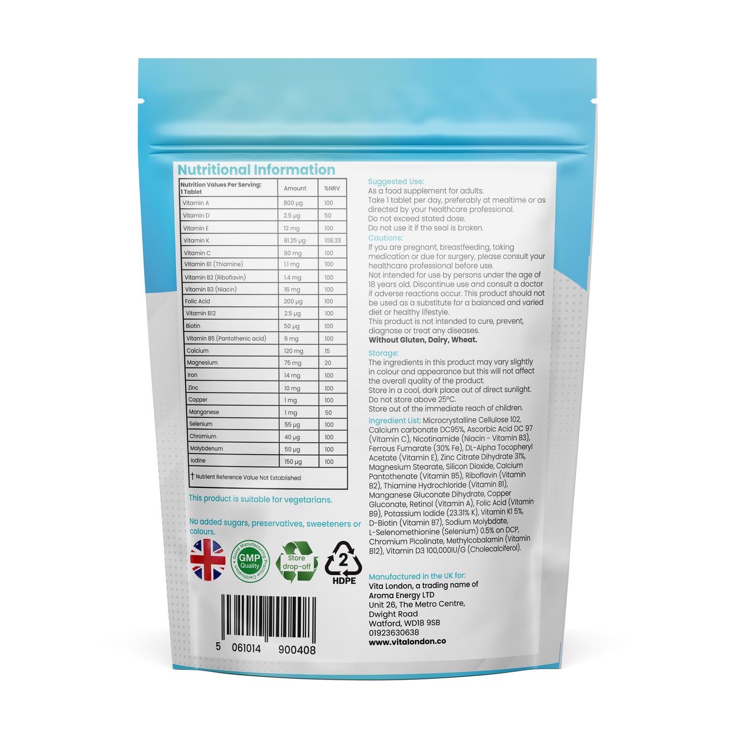 A-Z Multivitamins Tablets | 22 Essential Active Vitamins & Minerals | For Men & Women