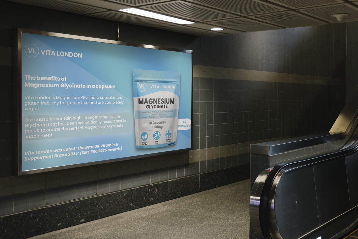 Vita London Magnesium Glycinate Capsules 1000mg product packaging image