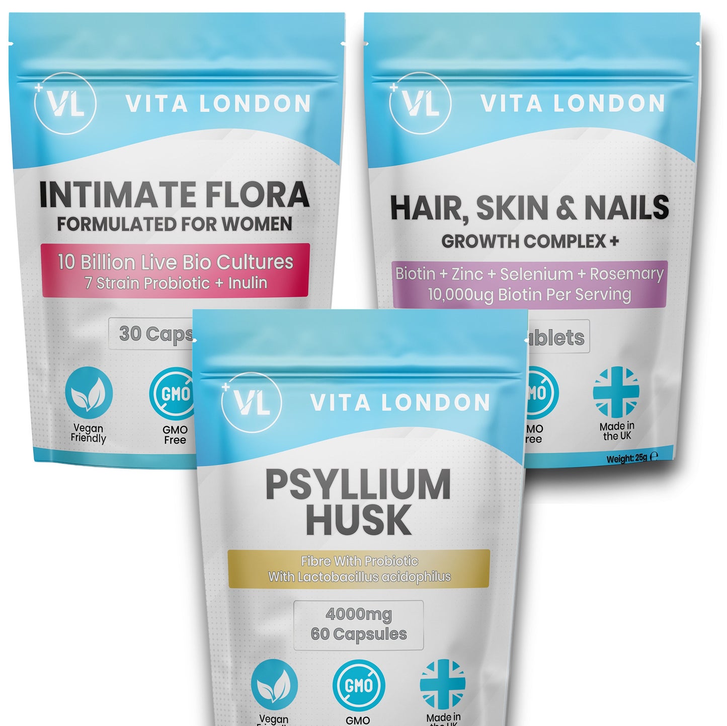 Ladies Wellness Bundle: Probiotics, Fibre & Beauty Support for Women’s Gut, Skin & Hair Health