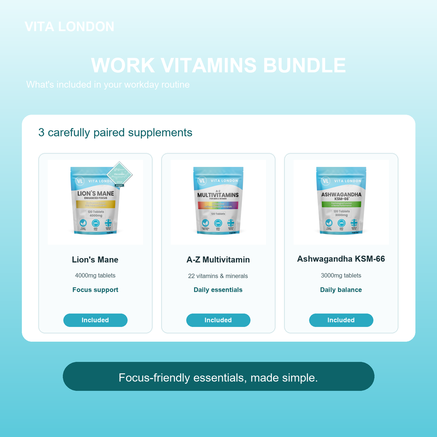 Vita London Work Vitamins Bundle included products image