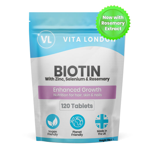 Biotin (Enhanced Growth)| Tablets | with Rosemary Extract | 5000mcg per serving