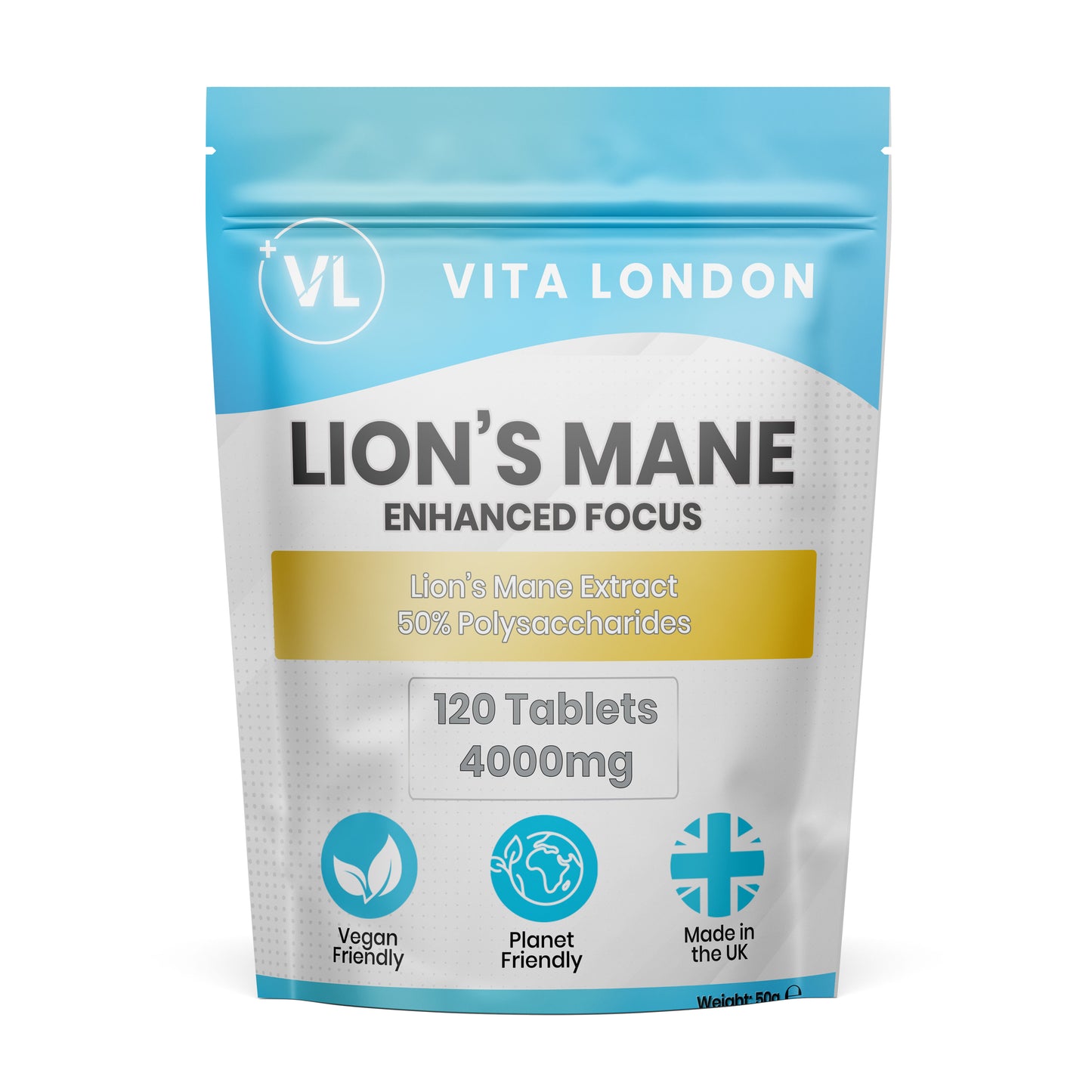 Lions Mane Tablets 4000mg | Enhanced Focus | Mushroom Supplement