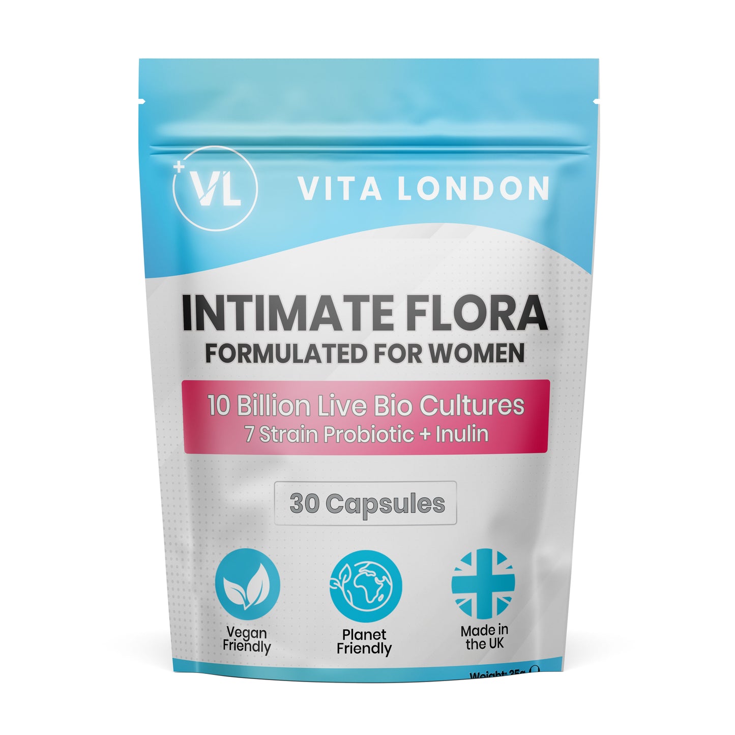 Intimate Flora Probiotics for Women Capsules | 10 Billion Live Bio Cultures | 7 Strain Probiotic + Inulin