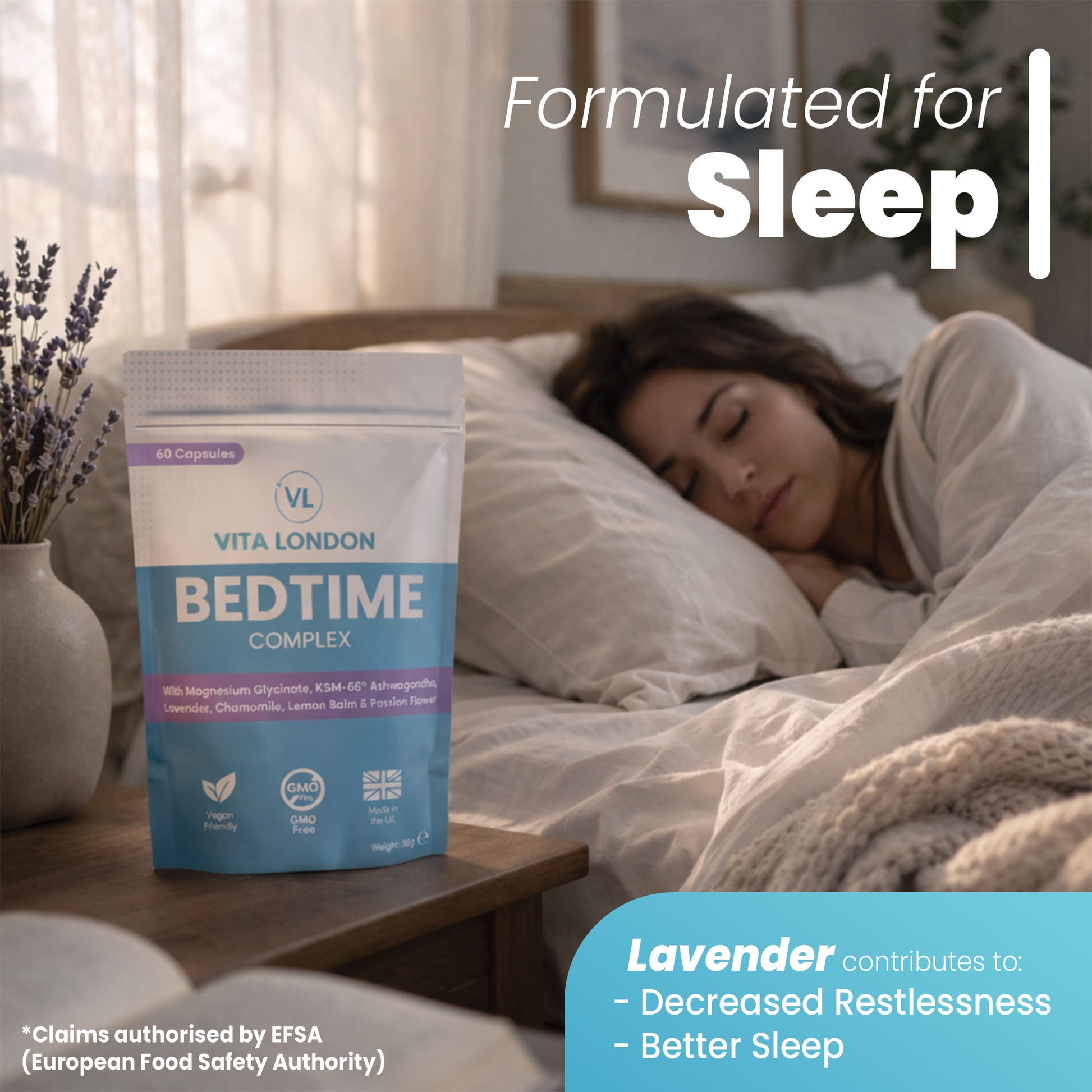 Vita London Bedtime Complex supplement key product details image