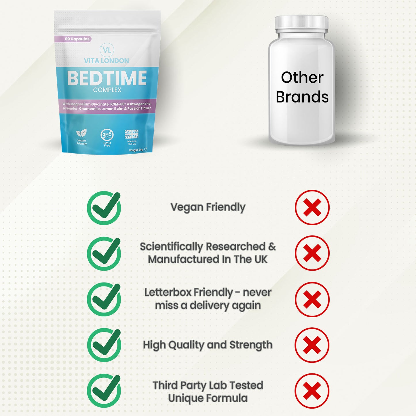 Vita London Bedtime Complex supplement lifestyle product image
