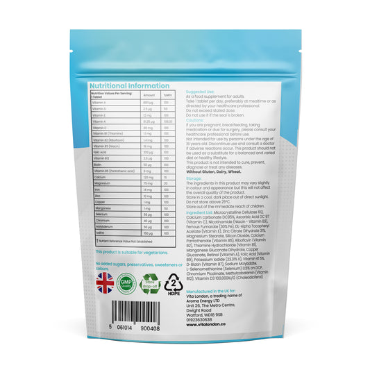 A-Z Multivitamins Tablets | 22 Essential Active Vitamins & Minerals | For Men & Women
