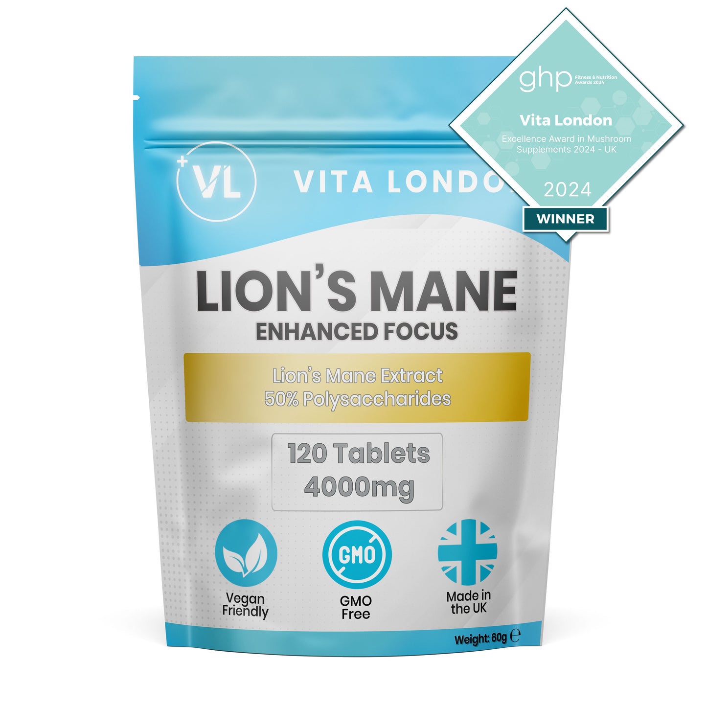 Lions Mane Tablets 4000mg | Enhanced Focus | Mushroom Supplement