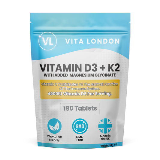 Vitamin D3, K2 & Magnesium Glycinate | 4000IU Per Serving
