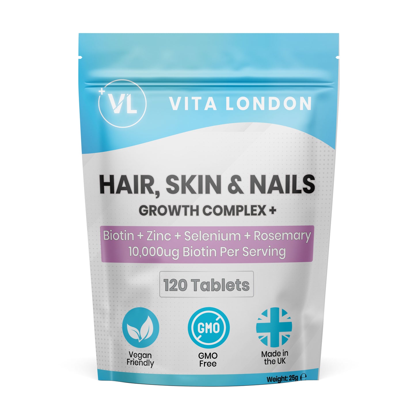 Hair, Skin & Nails | High-Strength Biotin (10,000µg) | Tablets | with Zinc, Selenium & Rosemary Extract