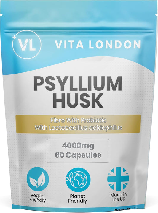 Psyllium Husk Capsules 4000mg pouch front