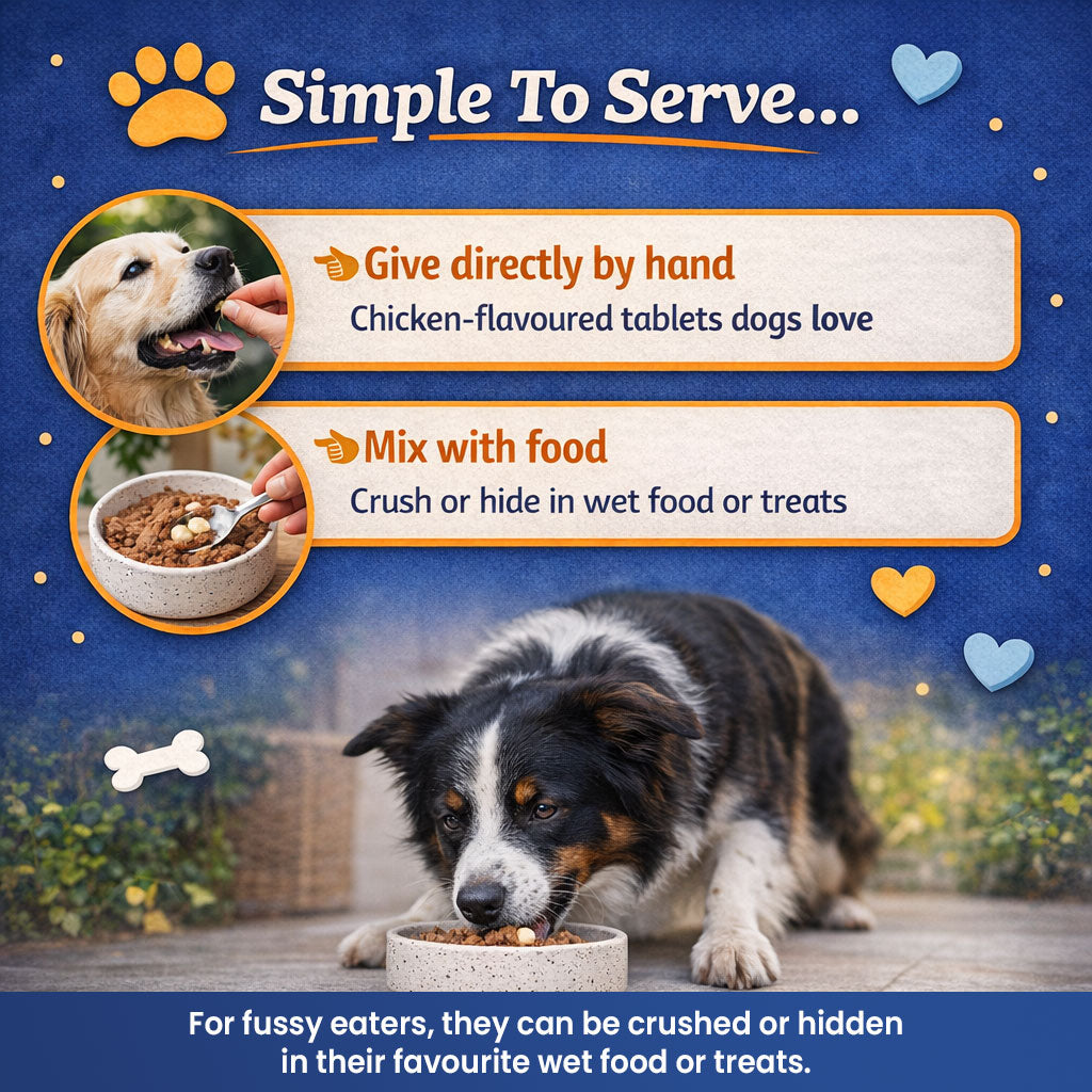 Vita London Healing Pawz Hip & Joint Care Dog Supplement ingredients and serving information image