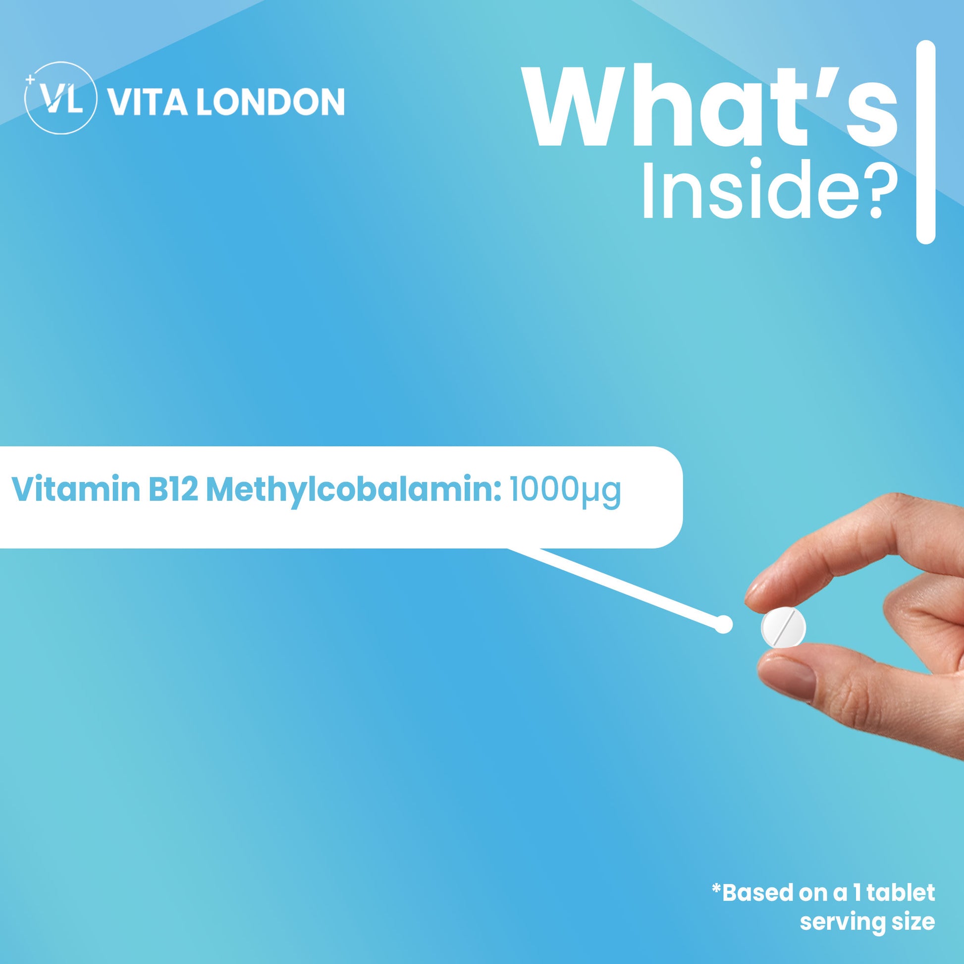 Vita London Vitamin B12 Methylcobalamin 1000µg Tablets quality and packaging image