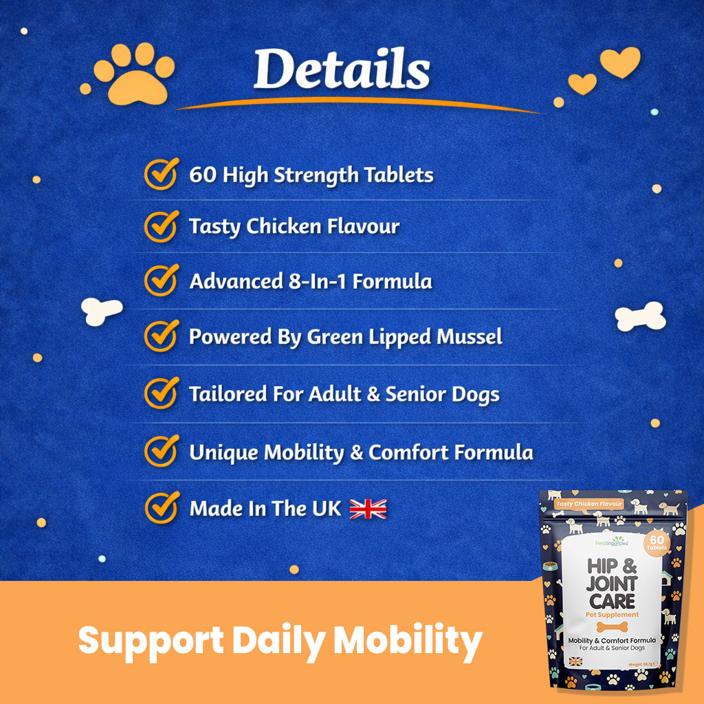 Vita London Healing Pawz Hip & Joint Care Dog Supplement key product details image