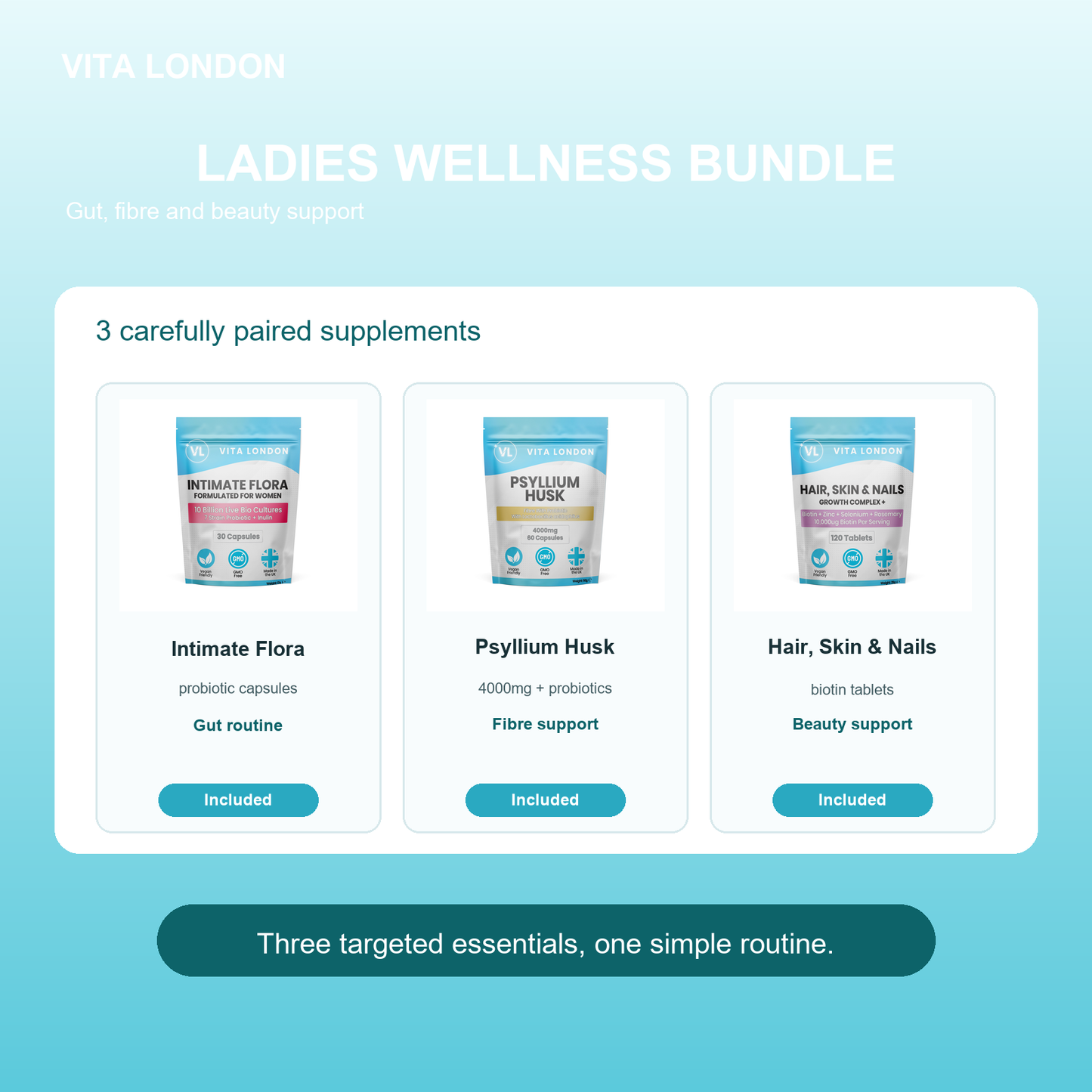Vita London Ladies Wellness Bundle included products image