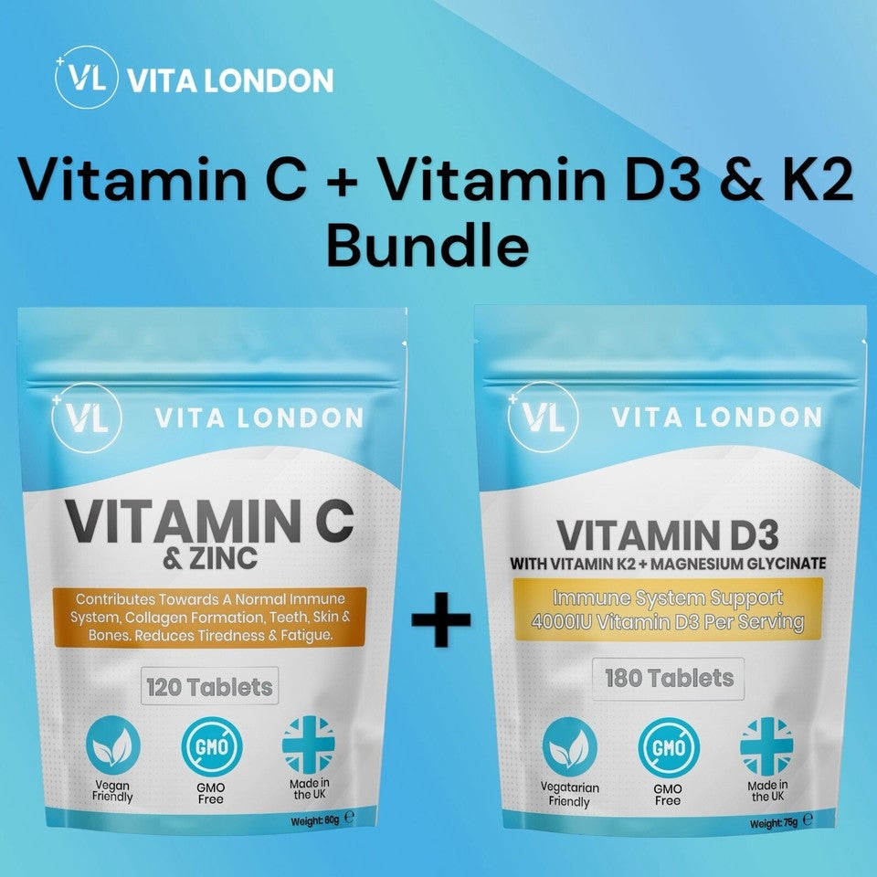 Vitamin D3 & K2 + Vitamin C & Zinc (2-Pack) — Tablets