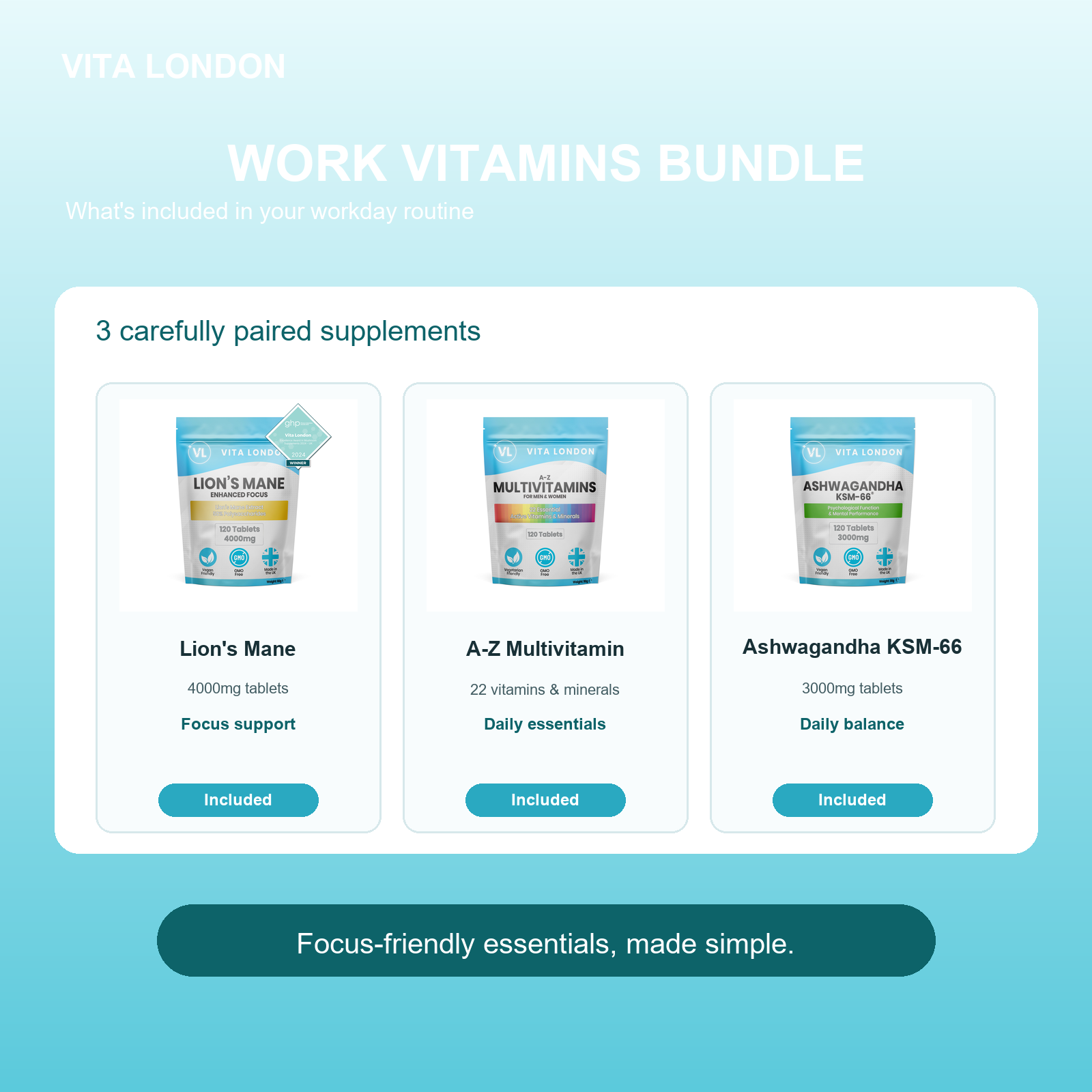 Vita London Work Vitamins Bundle included products image